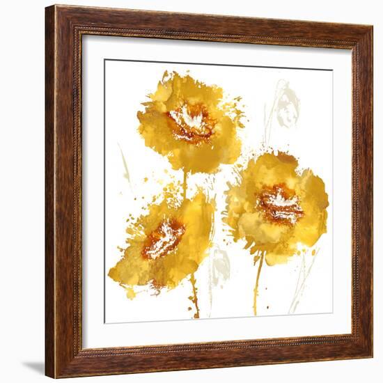 Flower Burst Trio in Amber-Vanessa Austin-Framed Art Print