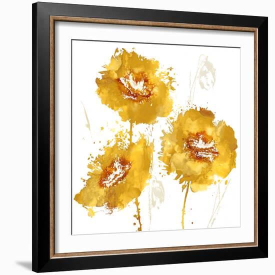 Flower Burst Trio in Amber-Vanessa Austin-Framed Art Print