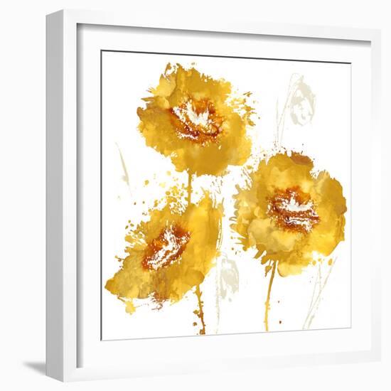 Flower Burst Trio in Amber-Vanessa Austin-Framed Art Print