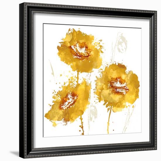 Flower Burst Trio in Amber-Vanessa Austin-Framed Art Print