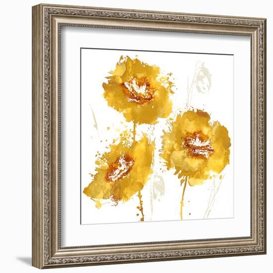 Flower Burst Trio in Amber-Vanessa Austin-Framed Art Print