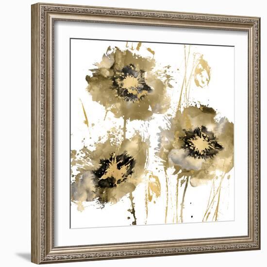 Flower Burst Trio in Gold-Vanessa Austin-Framed Art Print