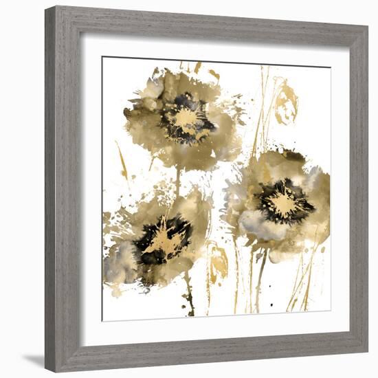 Flower Burst Trio in Gold-Vanessa Austin-Framed Art Print