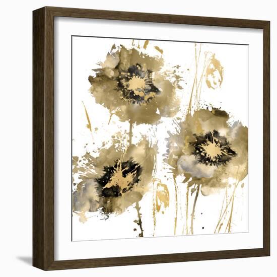 Flower Burst Trio in Gold-Vanessa Austin-Framed Art Print