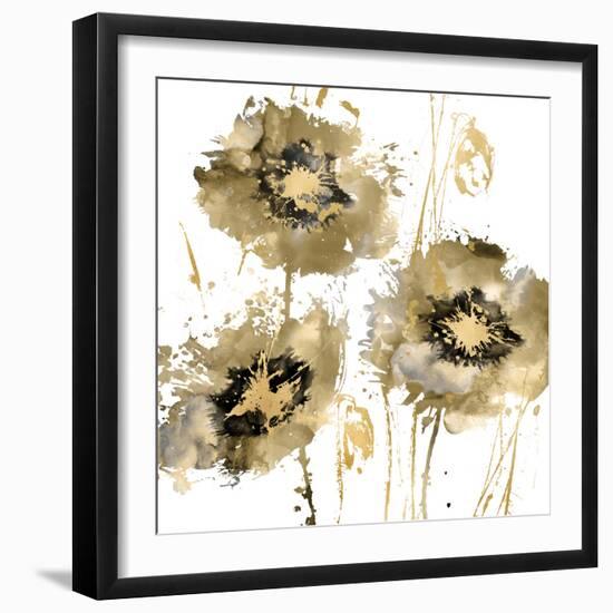 Flower Burst Trio in Gold-Vanessa Austin-Framed Art Print