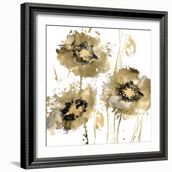 Flower Burst Trio in Gold-Vanessa Austin-Framed Art Print