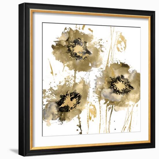 Flower Burst Trio in Gold-Vanessa Austin-Framed Art Print