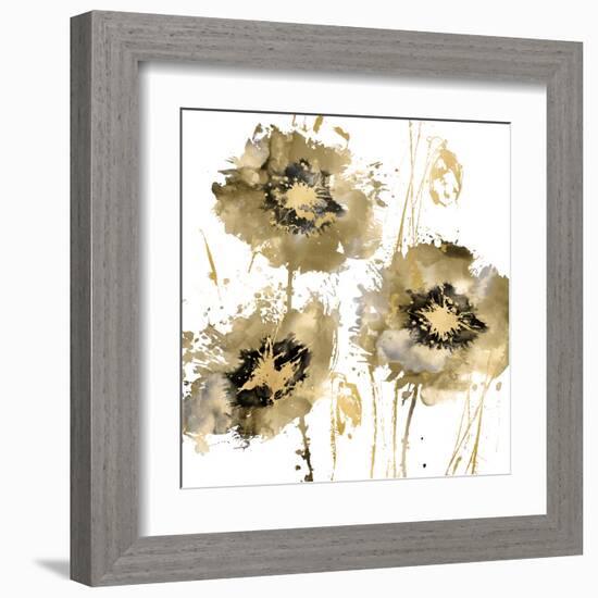 Flower Burst Trio in Gold-Vanessa Austin-Framed Art Print