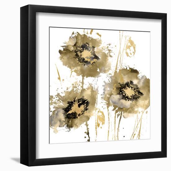 Flower Burst Trio in Gold-Vanessa Austin-Framed Art Print