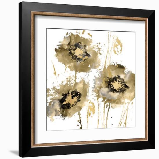 Flower Burst Trio in Gold-Vanessa Austin-Framed Art Print