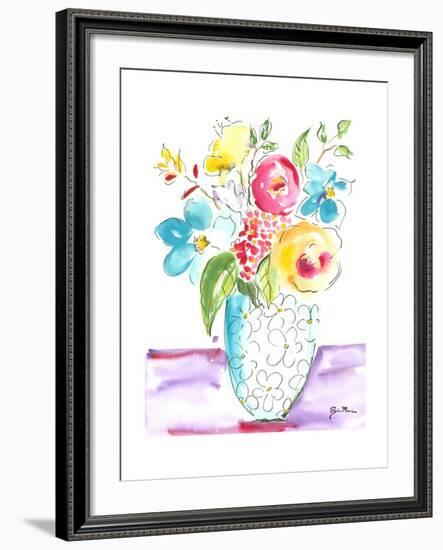 Flower Burst Vase I-Julia Minasian-Framed Art Print