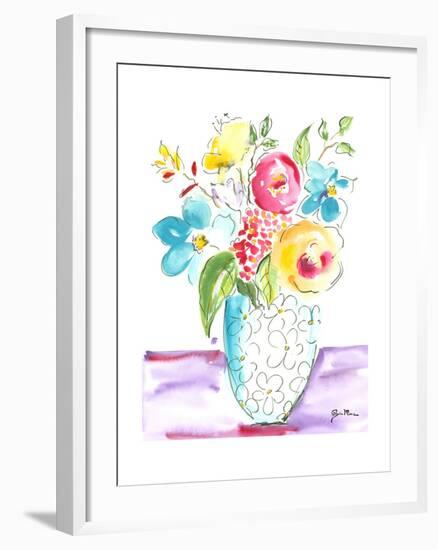 Flower Burst Vase I-Julia Minasian-Framed Art Print