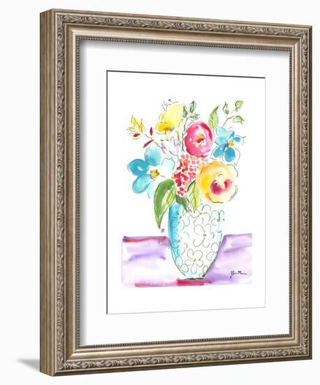 Flower Burst Vase I-Julia Minasian-Framed Art Print