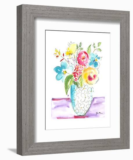 Flower Burst Vase I-Julia Minasian-Framed Art Print