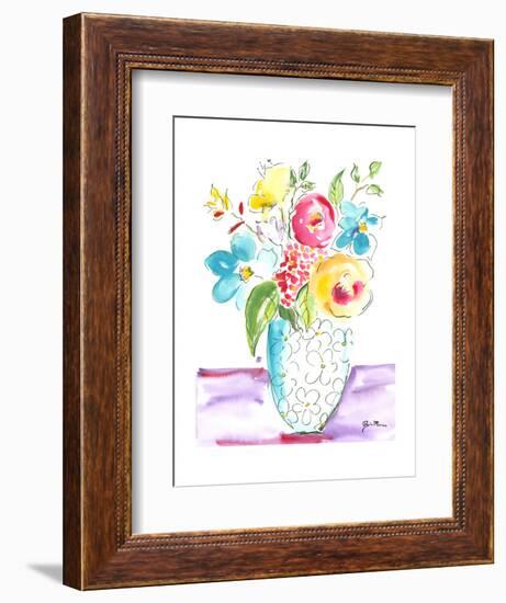 Flower Burst Vase I-Julia Minasian-Framed Art Print