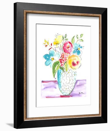 Flower Burst Vase I-Julia Minasian-Framed Art Print