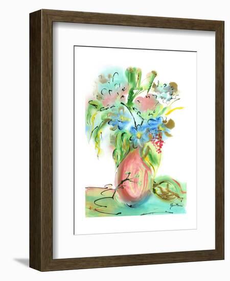 Flower Burst Vase II-Julia Minasian-Framed Art Print