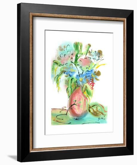 Flower Burst Vase II-Julia Minasian-Framed Art Print