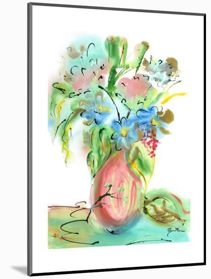 Flower Burst Vase II-Julia Minasian-Mounted Art Print