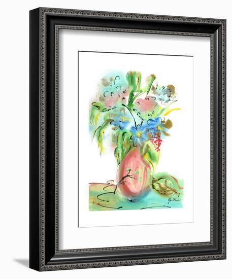 Flower Burst Vase II-Julia Minasian-Framed Art Print