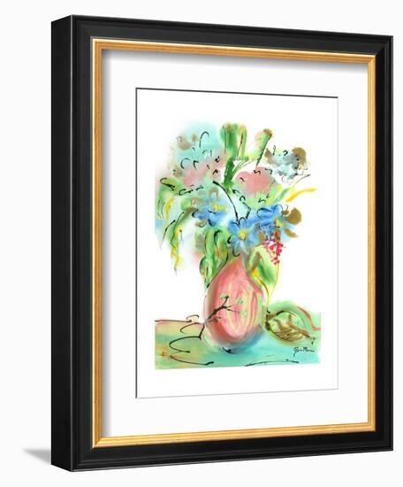 Flower Burst Vase II-Julia Minasian-Framed Art Print