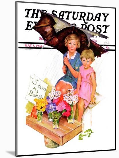 "Flower Children," Saturday Evening Post Cover, May 5, 1934-Ellen Pyle-Mounted Giclee Print