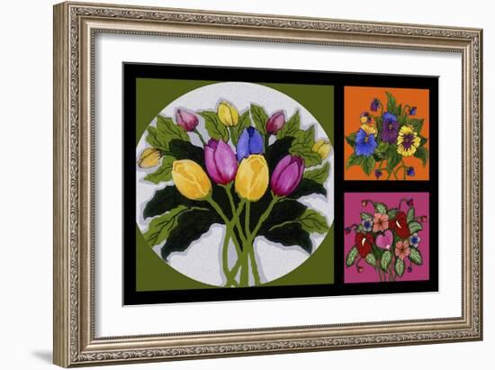 Flower Collage-Bonnie B. Cook-Framed Giclee Print