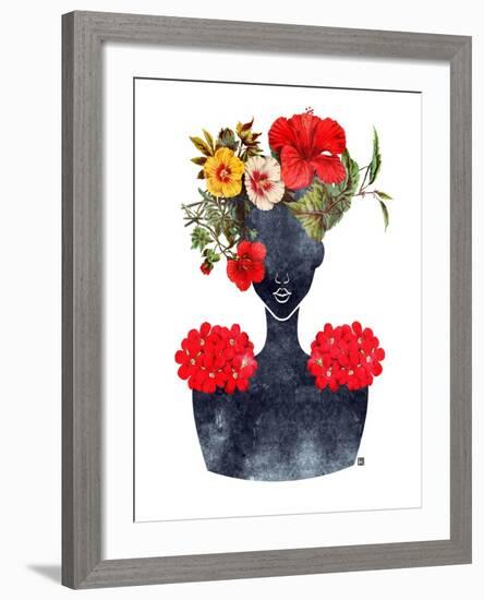 Flower Crown Silhouette I-Tabitha Brown-Framed Art Print