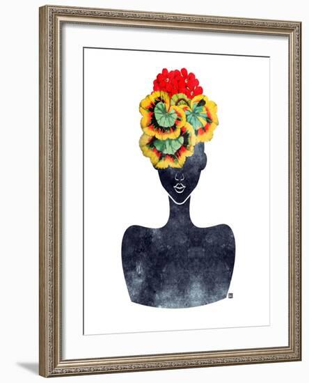 Flower Crown Silhouette IV-Tabitha Brown-Framed Art Print