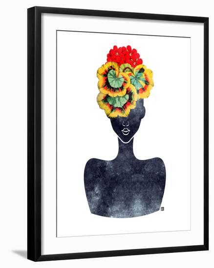 Flower Crown Silhouette IV-Tabitha Brown-Framed Art Print