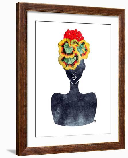 Flower Crown Silhouette IV-Tabitha Brown-Framed Art Print