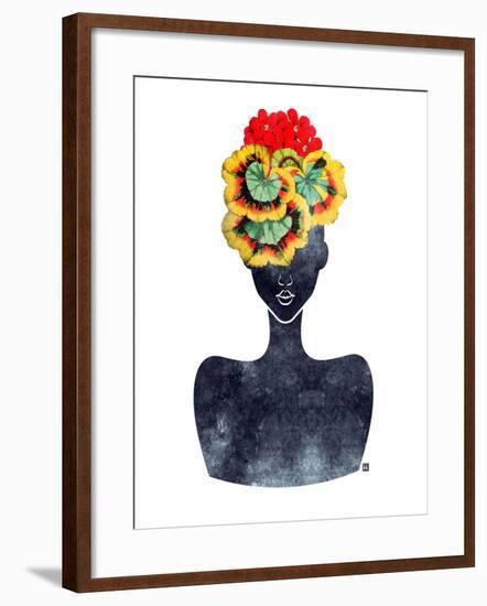 Flower Crown Silhouette IV-Tabitha Brown-Framed Art Print