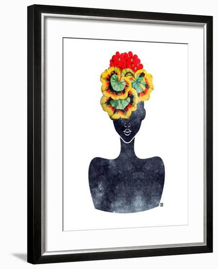 Flower Crown Silhouette IV-Tabitha Brown-Framed Art Print