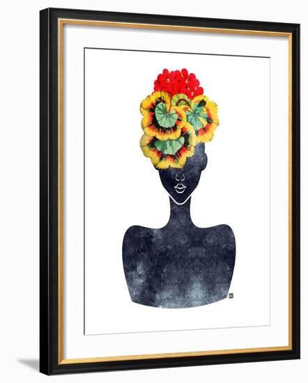 Flower Crown Silhouette IV-Tabitha Brown-Framed Art Print