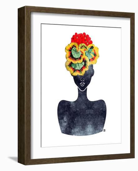 Flower Crown Silhouette IV-Tabitha Brown-Framed Art Print