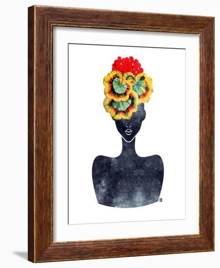 Flower Crown Silhouette IV-Tabitha Brown-Framed Art Print