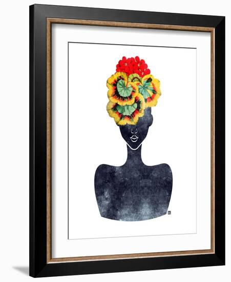 Flower Crown Silhouette IV-Tabitha Brown-Framed Art Print