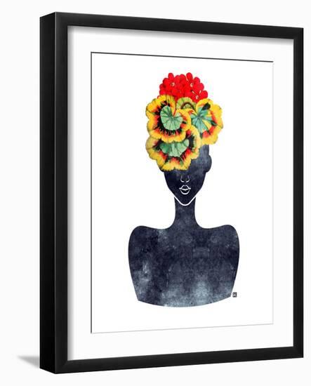 Flower Crown Silhouette IV-Tabitha Brown-Framed Art Print