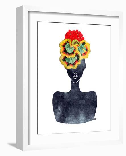 Flower Crown Silhouette IV-Tabitha Brown-Framed Art Print