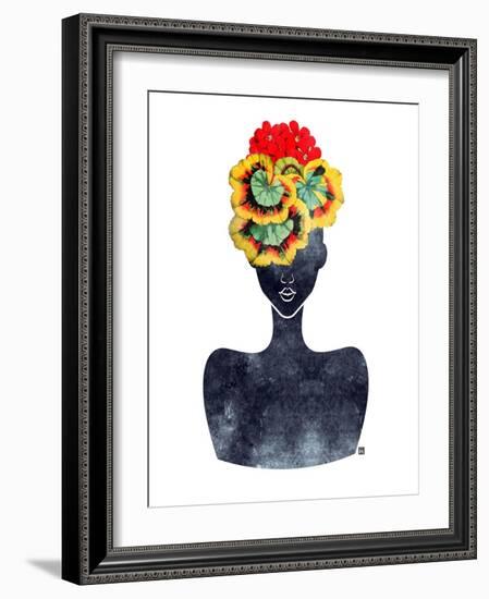 Flower Crown Silhouette IV-Tabitha Brown-Framed Art Print