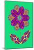 Flower cutout on green, 2020, (collage)-Jane Tattersfield-Mounted Giclee Print