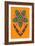 Flower cutout on orange, 2020, (collage)-Jane Tattersfield-Framed Giclee Print