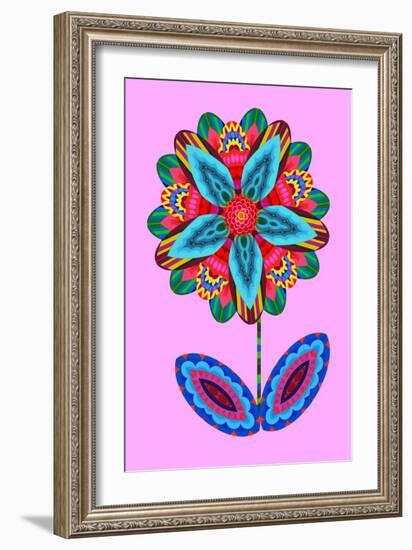 Flower cutout on pink, 2020, (collage)-Jane Tattersfield-Framed Giclee Print