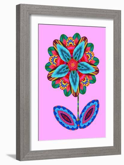 Flower cutout on pink, 2020, (collage)-Jane Tattersfield-Framed Giclee Print