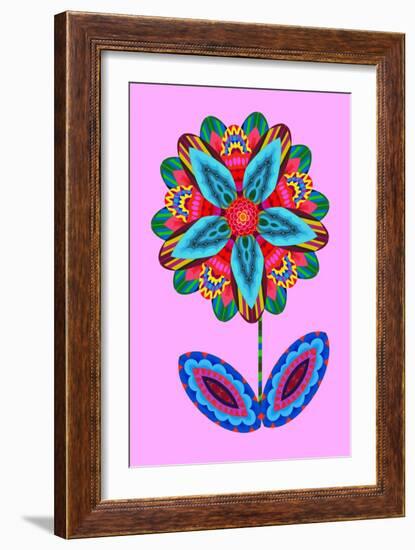 Flower cutout on pink, 2020, (collage)-Jane Tattersfield-Framed Giclee Print