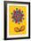 Flower cutout on yellow, 2020, (collage)-Jane Tattersfield-Framed Giclee Print