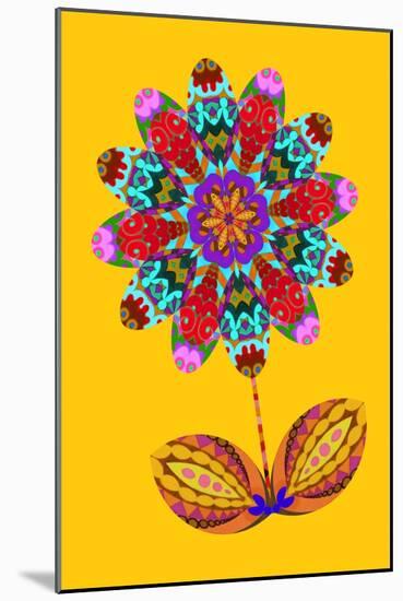 Flower cutout on yellow, 2020, (collage)-Jane Tattersfield-Mounted Giclee Print