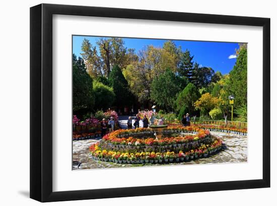 Flower Decoration in the Park of the Summer Residence of the 14th Dalai Lama-null-Framed Art Print