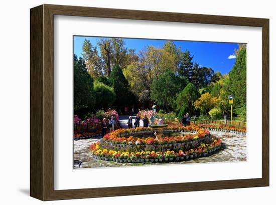 Flower Decoration in the Park of the Summer Residence of the 14th Dalai Lama-null-Framed Art Print