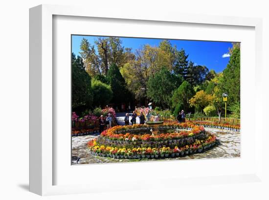 Flower Decoration in the Park of the Summer Residence of the 14th Dalai Lama-null-Framed Art Print